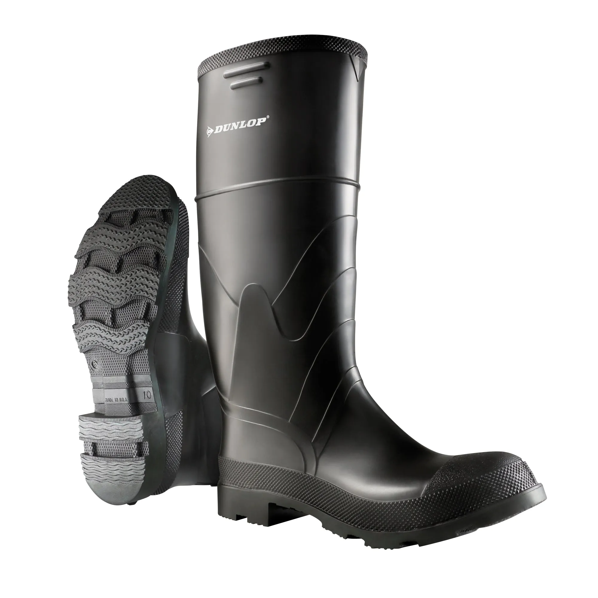 16" Economy Boots, PVC, Steel Toe, Size 13, Puncture Resistant Sole