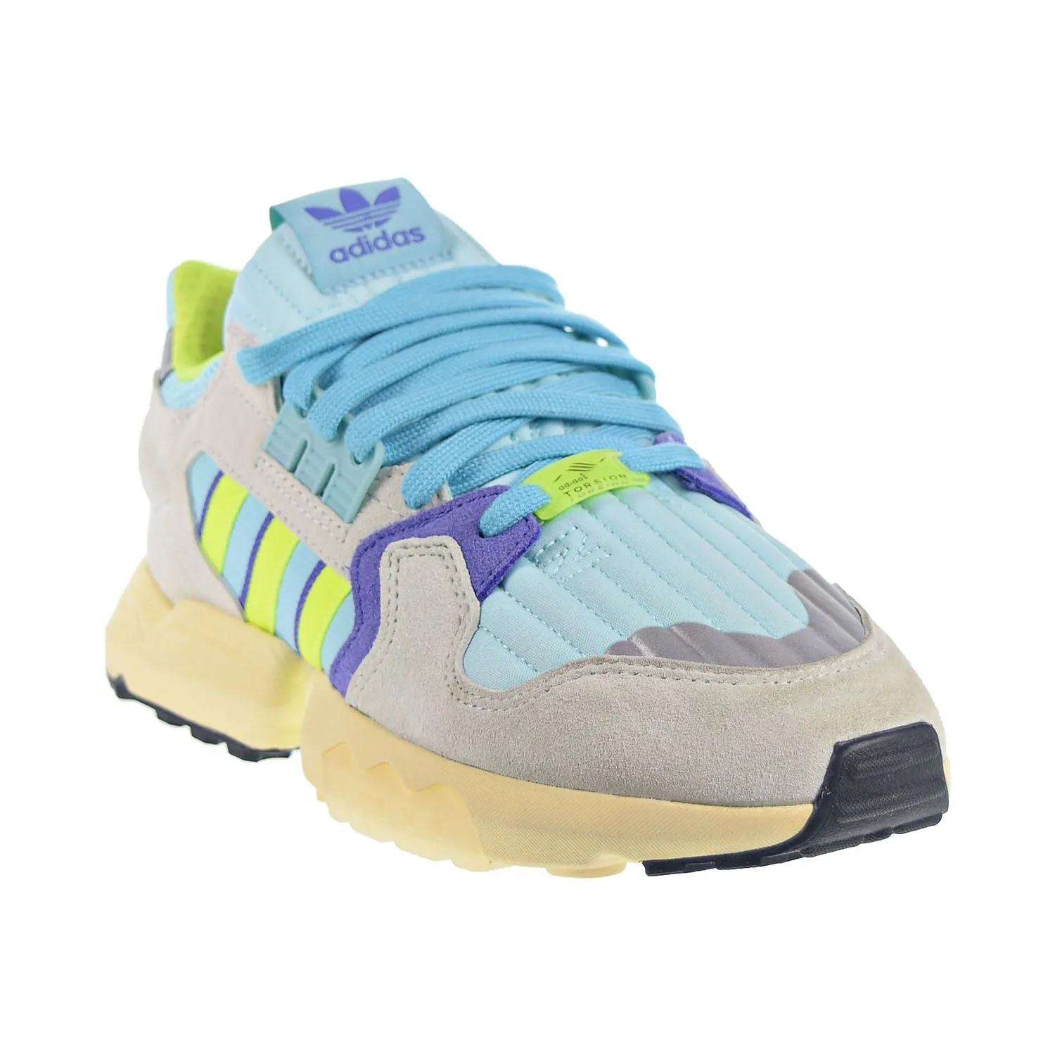 Adidas ZX Torsion Men's Shoes Clear Aqua-Solar Yellow-Purple