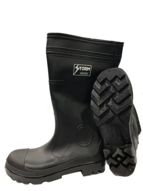 Boots 16" Plain Toe Black PVC