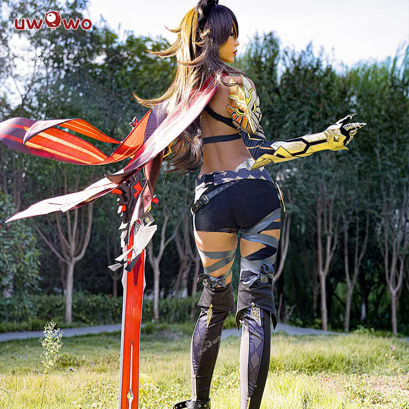 【Clearance】[Last Batch]Uwowo Genshin Impact Cosplay Dehya Cospaly Sumeru Pyro Claymore Flame Mane Female Cosplay Costume