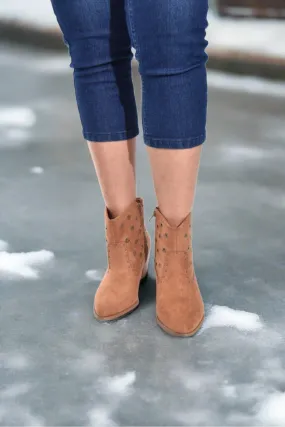 Cognac Rebel Ankle Boots