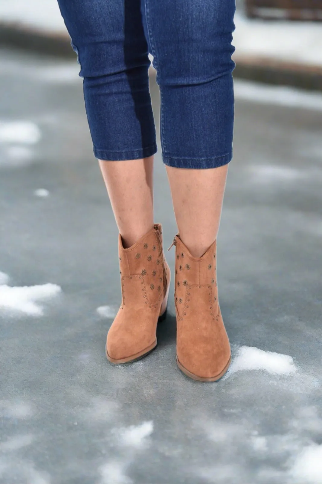 Cognac Rebel Ankle Boots