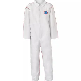 Coveralls - DuPont Tyvek® 400 SFR Collar, Open Wrists & Ankles, Relaxed Fit, Storm Flap, Red Zipper, Red External Serged Seams, White (Case of 25) ST120