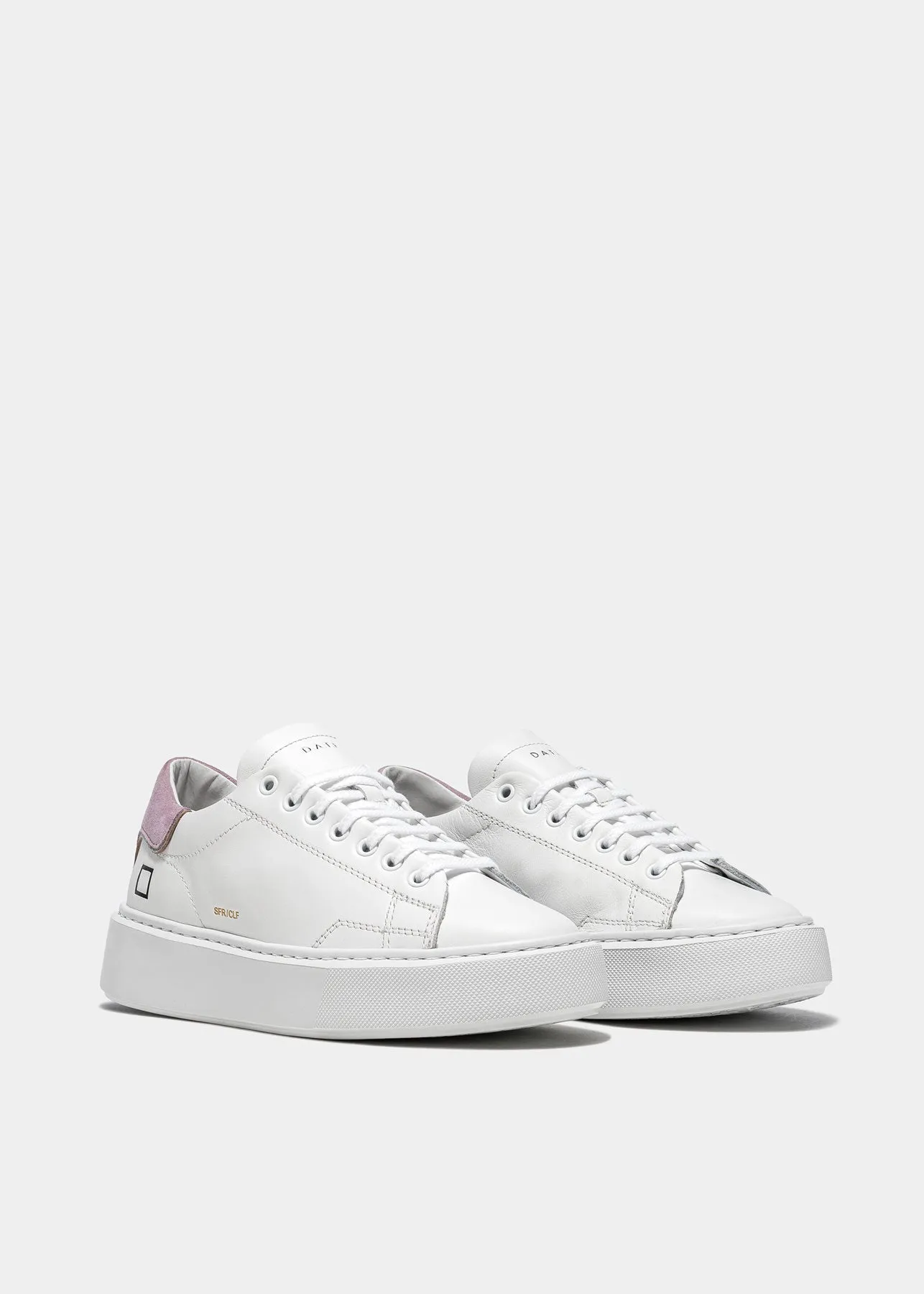 D.A.T.E Sfera Calf Leather Sneaker- White-lilac