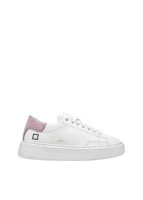 D.A.T.E Sfera Calf Leather Sneaker- White-lilac