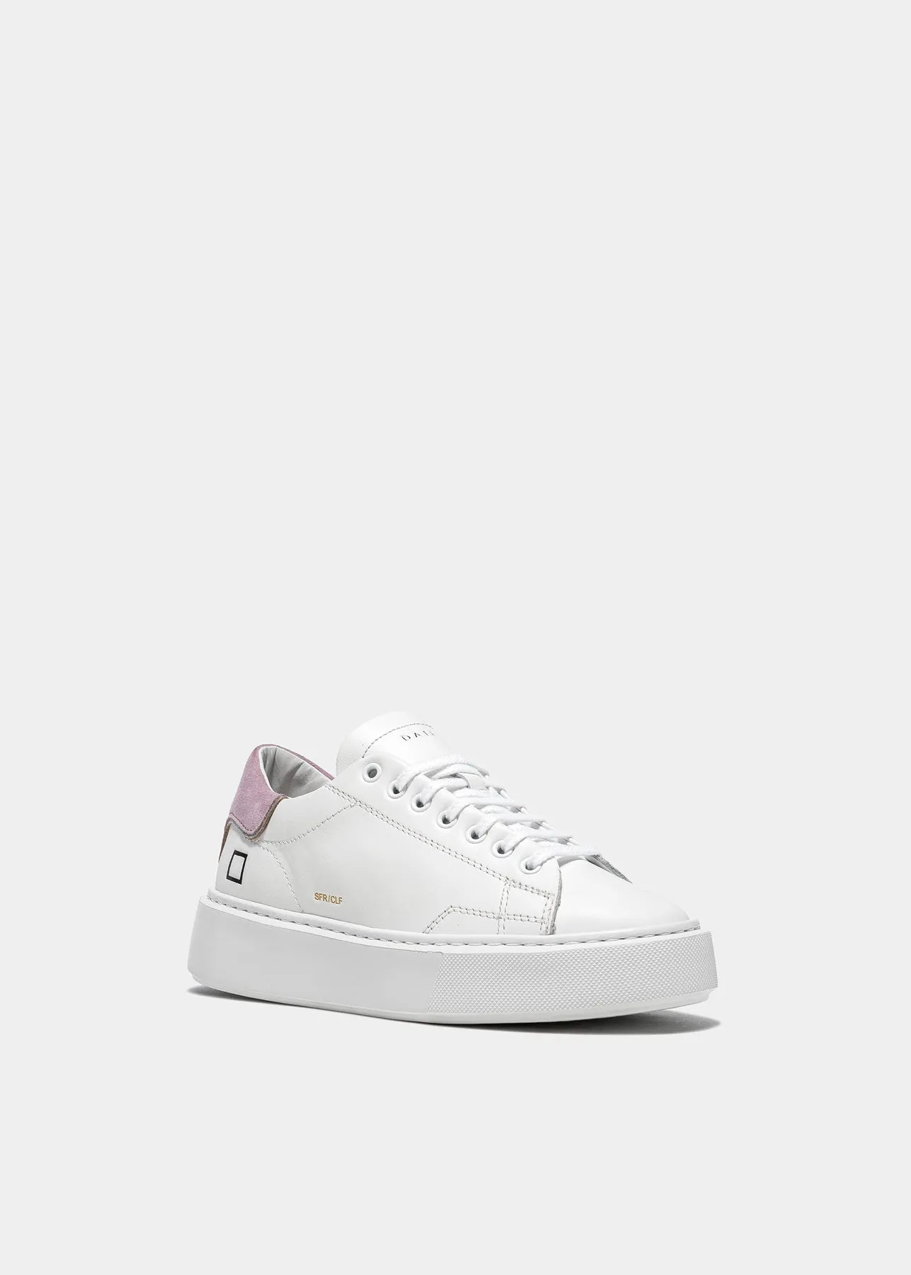 D.A.T.E Sfera Calf Leather Sneaker- White-lilac