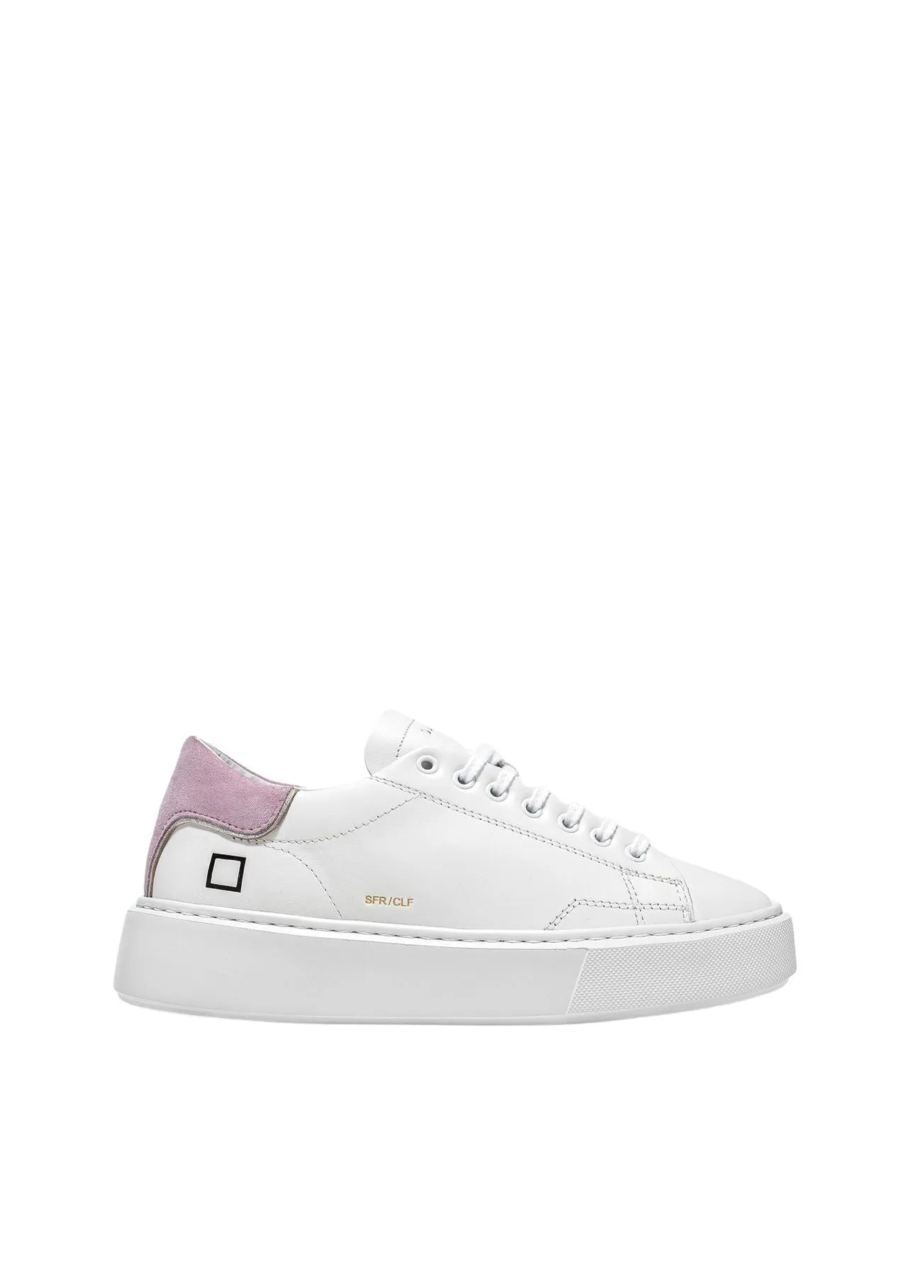 D.A.T.E Sfera Calf Leather Sneaker- White-lilac