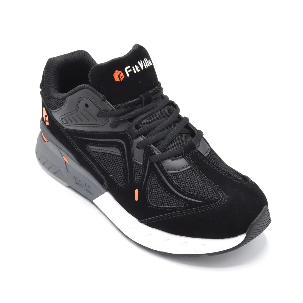FitVille Rebound - Mens Extra Wide Fit Trainer - 6E Fitting - Black