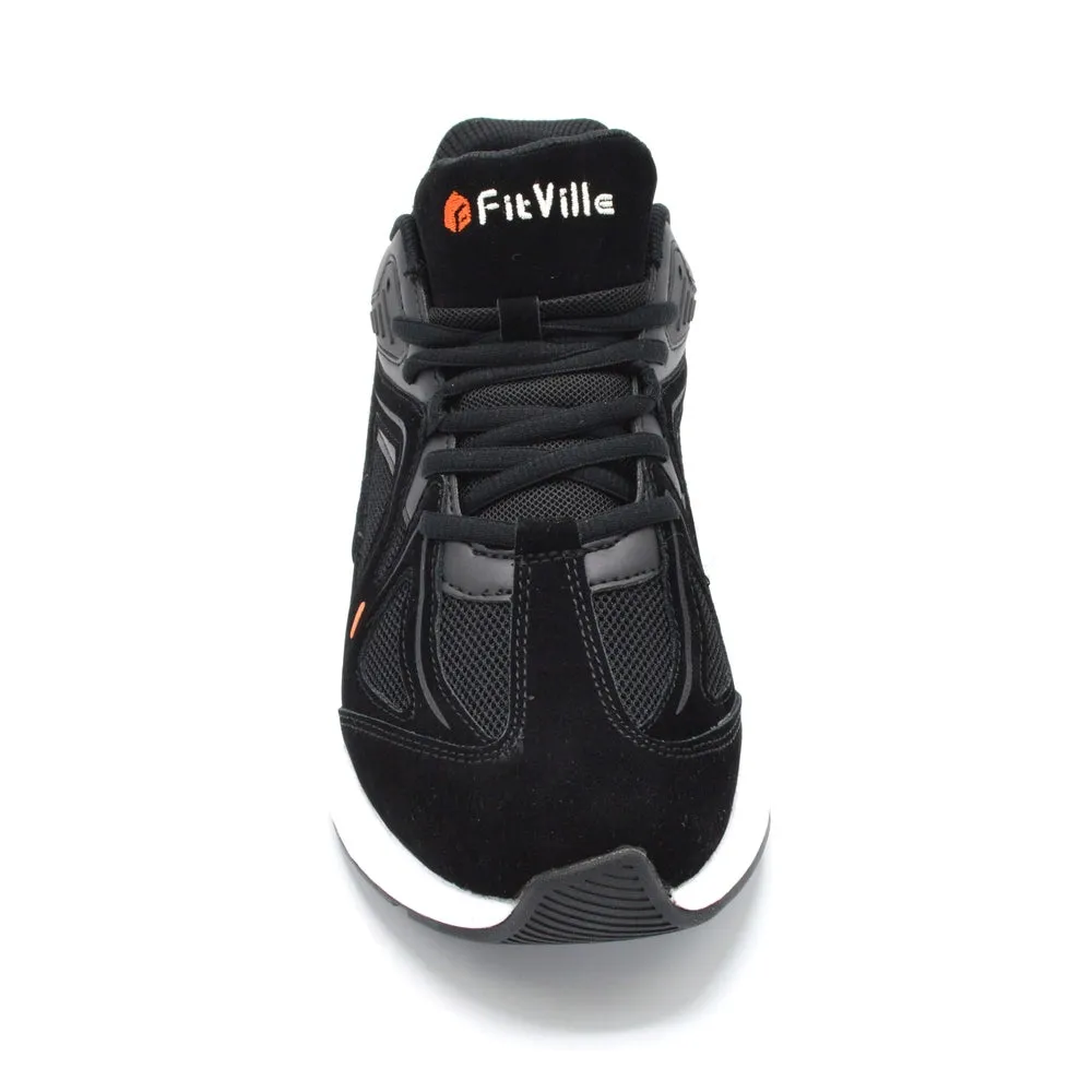 FitVille Rebound - Mens Extra Wide Fit Trainer - 6E Fitting - Black