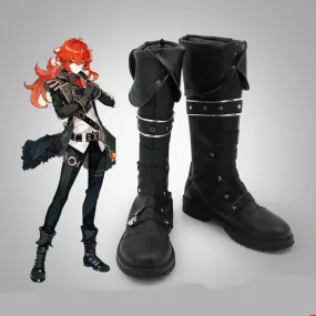 Game Genshing and Impacts Dilucuc Ragnvindrdr Cosplay Shoes Boots PU Leather Party Show Accessories Boot for Men Women Boys Girls