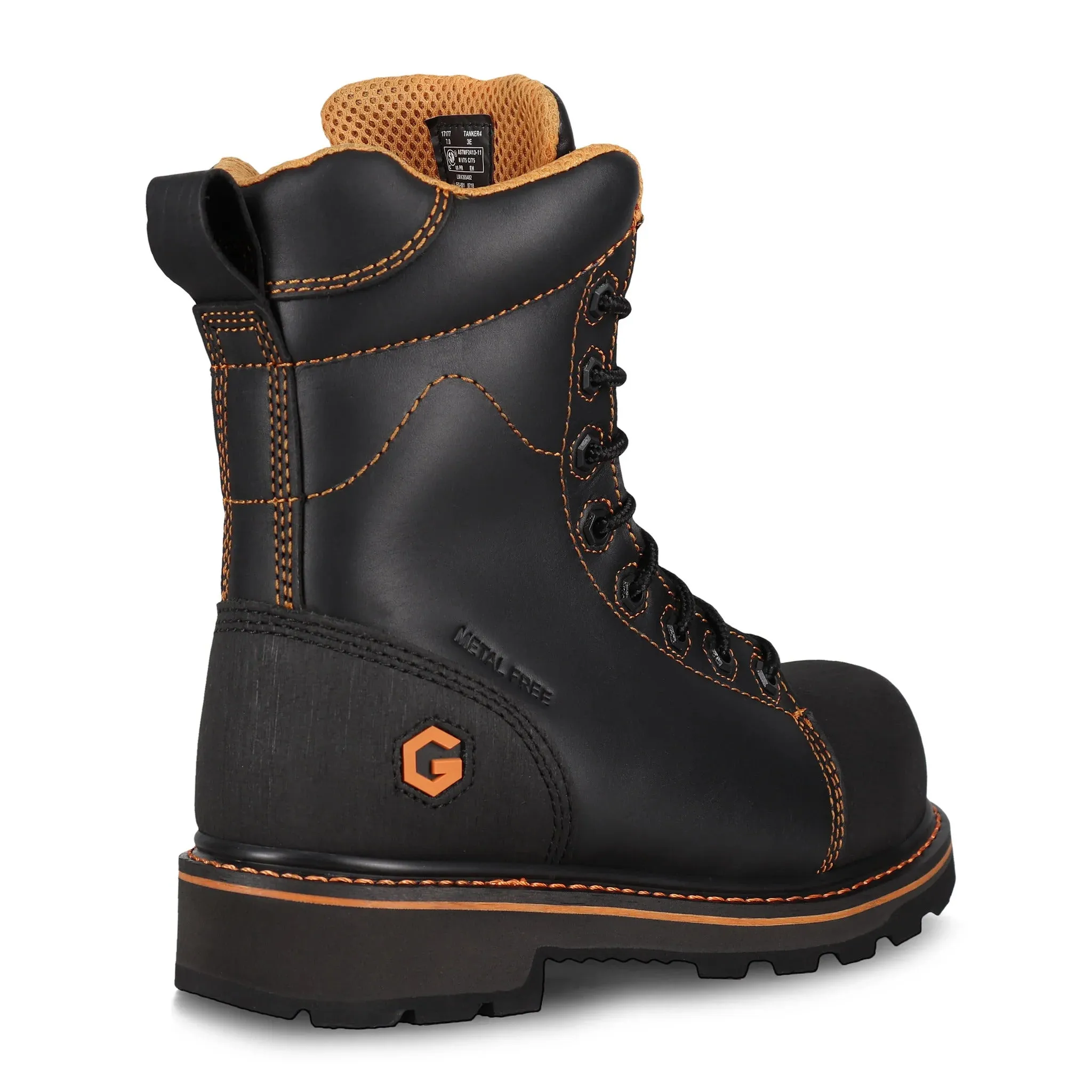 JB Goodhue Tanker 5  8"Work Boots - Black, Tan