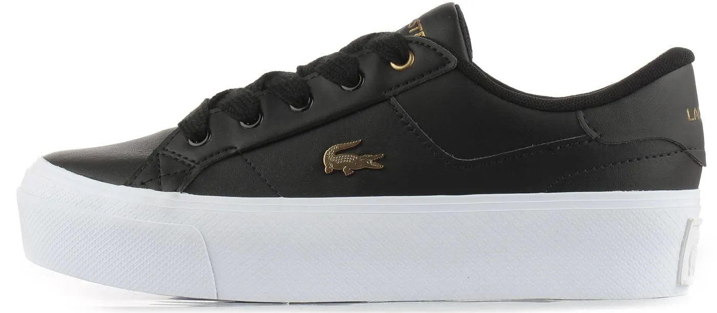 Lacoste Ziane Platform 123 Black White Womens Leather Trainers