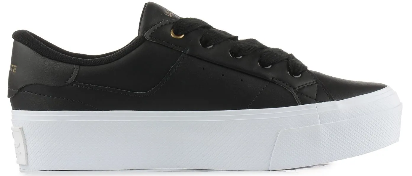 Lacoste Ziane Platform 123 Black White Womens Leather Trainers