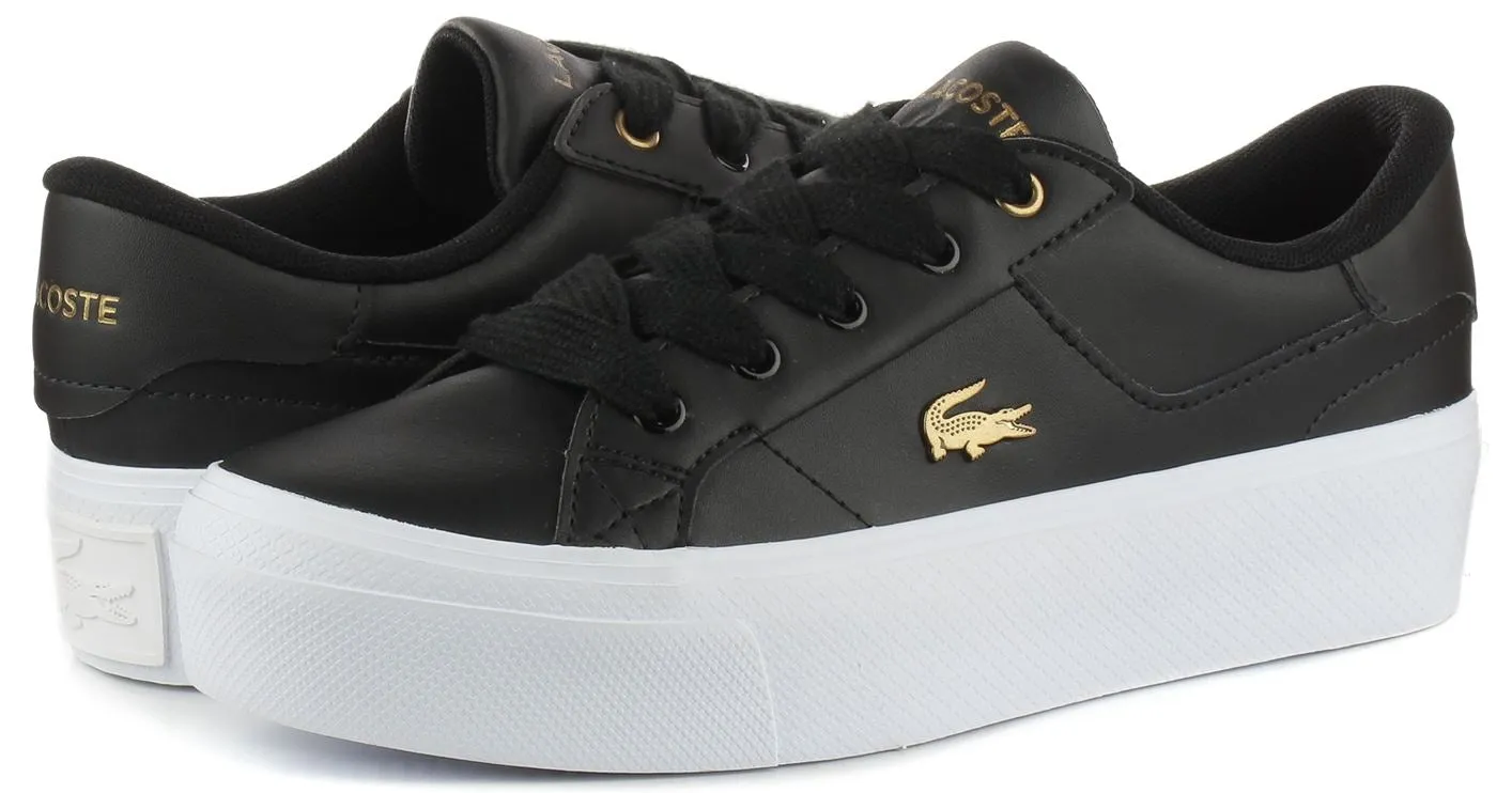 Lacoste Ziane Platform 123 Black White Womens Leather Trainers