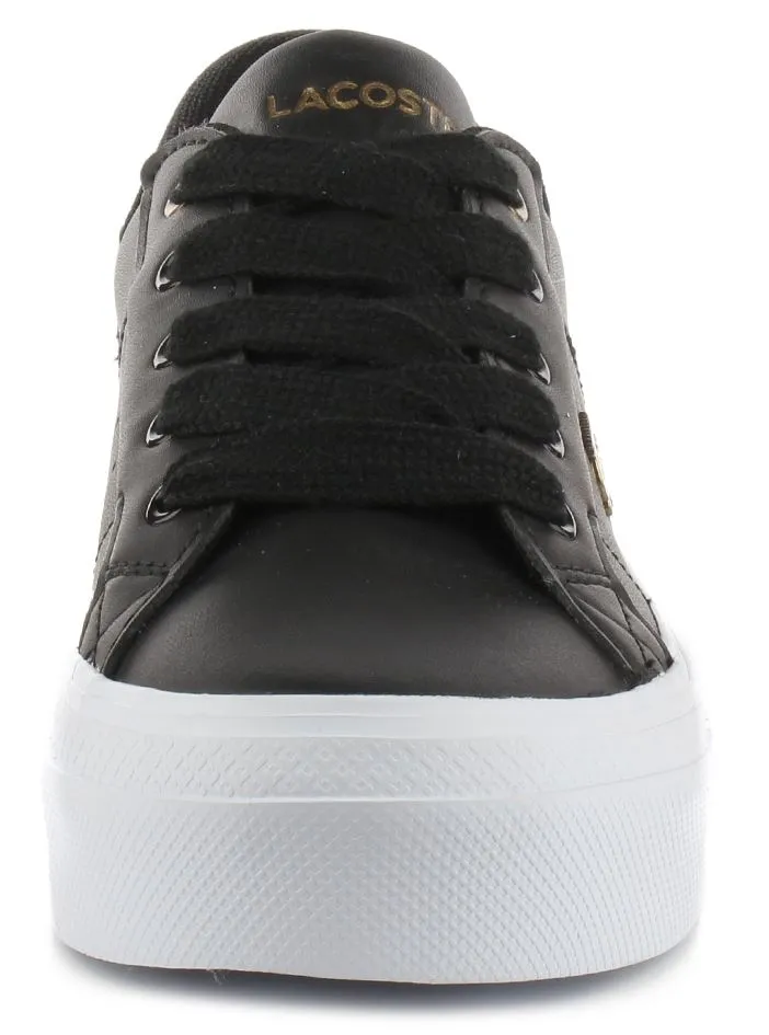 Lacoste Ziane Platform 123 Black White Womens Leather Trainers