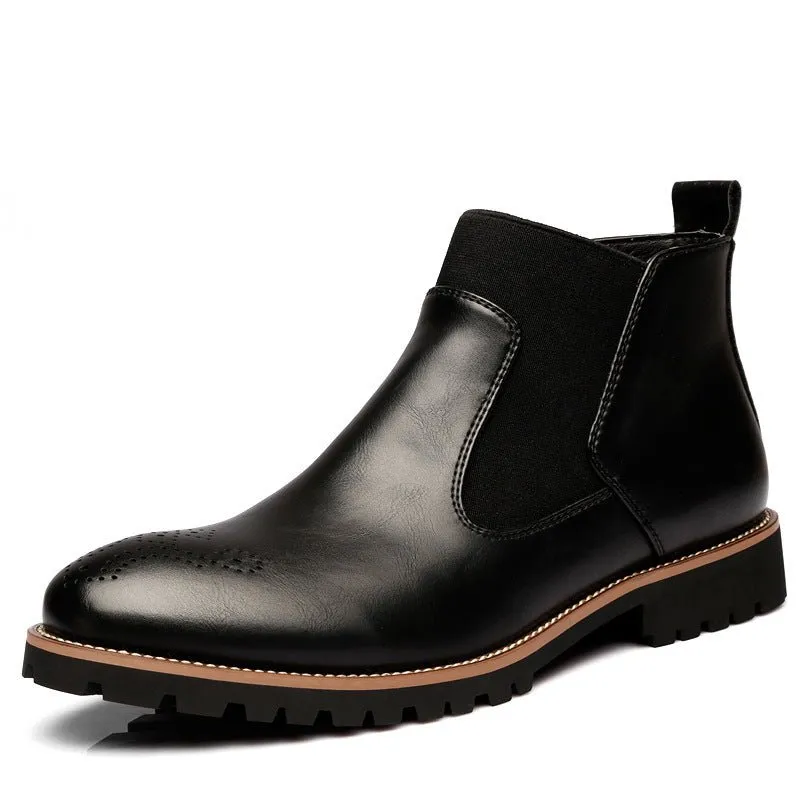 Men’s Brock Leather Boots – Durable Vintage Martin Boots for Style & Comfort