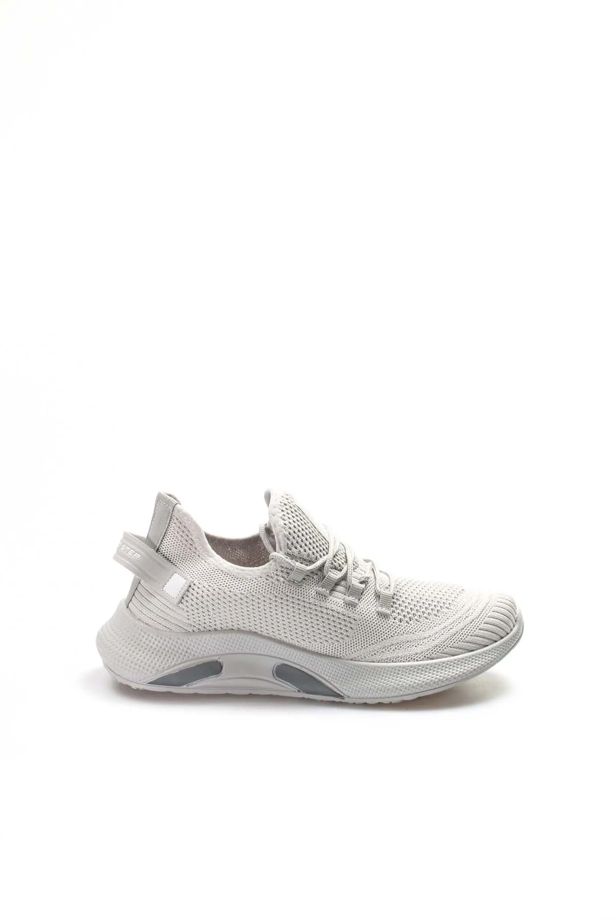 Men's Light Gray Knit Sneakers with Cushioned Sole - Wessi