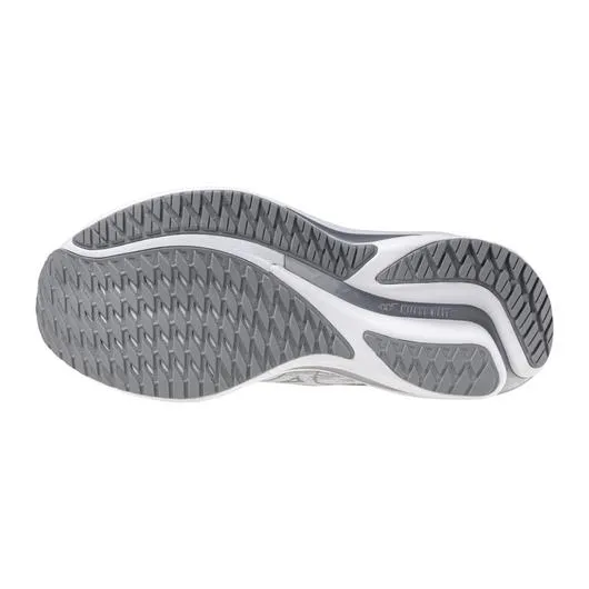 Mizuno Men's Wave Rider 28 Running Shoe in White Ultimate Grey