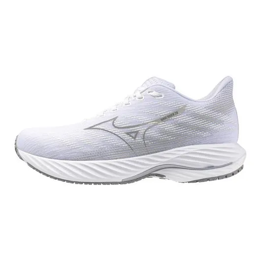 Mizuno Men's Wave Rider 28 Running Shoe in White Ultimate Grey