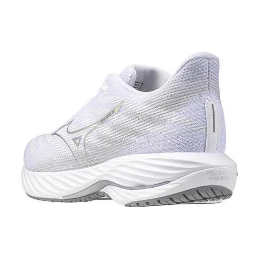Mizuno Men's Wave Rider 28 Running Shoe in White Ultimate Grey