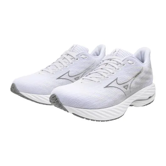 Mizuno Men's Wave Rider 28 Running Shoe in White Ultimate Grey