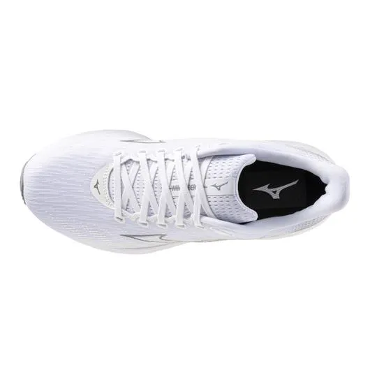 Mizuno Men's Wave Rider 28 Running Shoe in White Ultimate Grey