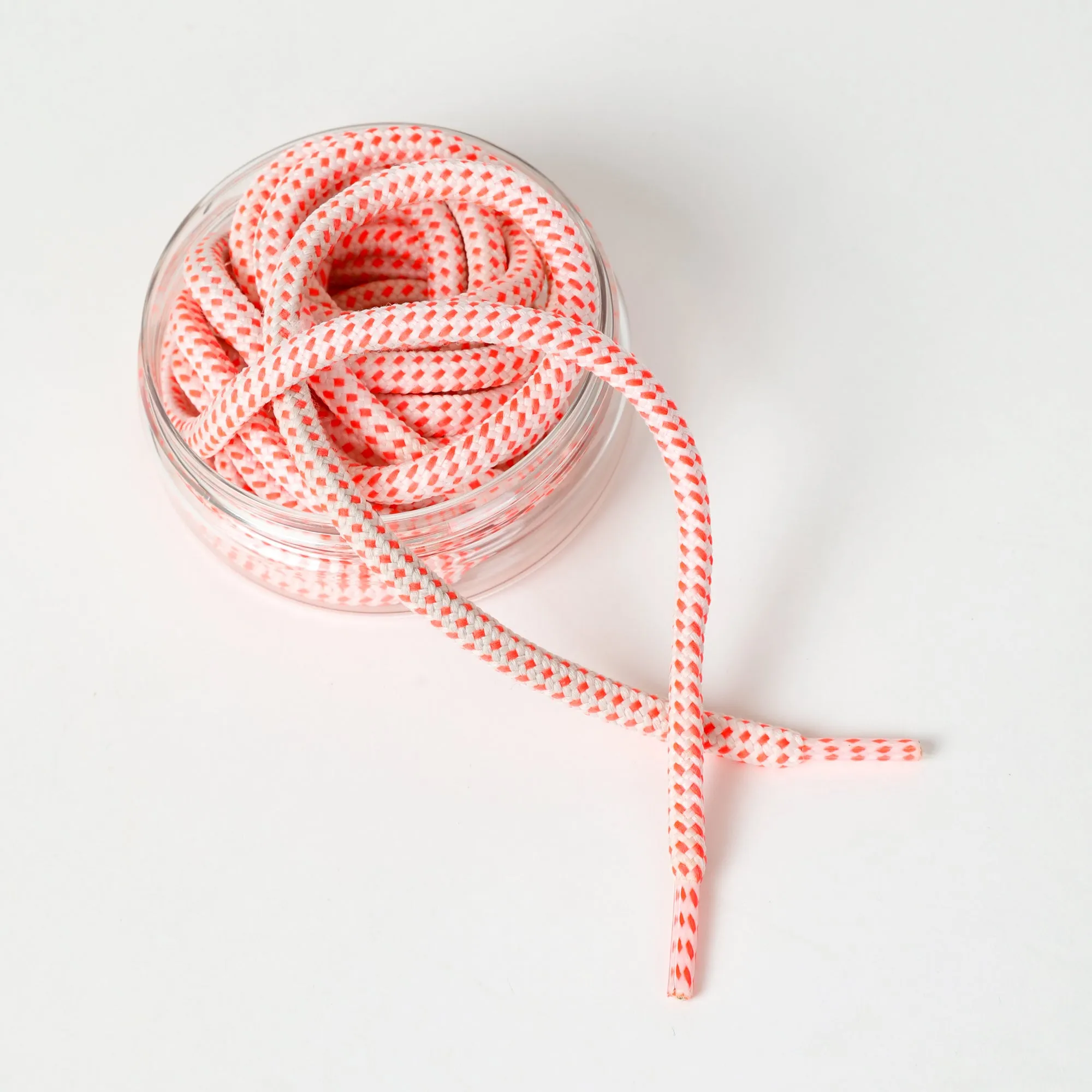 NESTEL round lace - white/fluo orange/small dots
