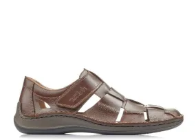 Rieker Mens Brown Leather Fishermans Sandal