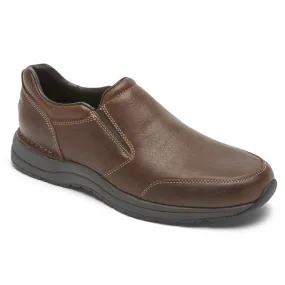 Rockport Men's Edge Hill 2 Double Gore Slip-on Light Brown Leather
