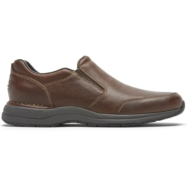 Rockport Men's Edge Hill 2 Double Gore Slip-on Light Brown Leather