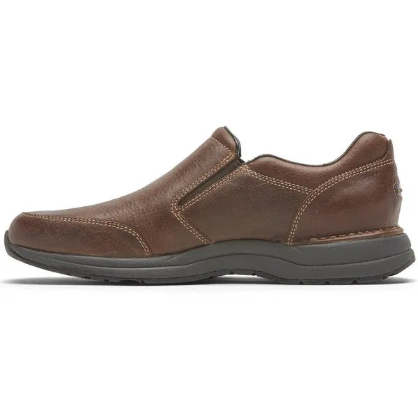 Rockport Men's Edge Hill 2 Double Gore Slip-on Light Brown Leather