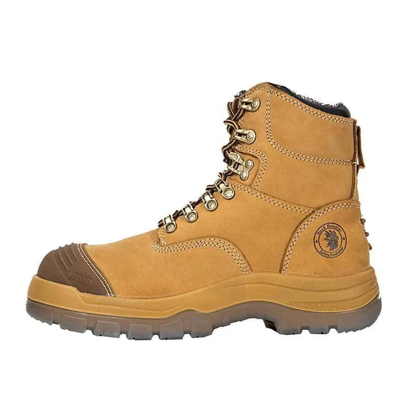 ROCKROOSTER SAFETY BOOTS KIMBERLY ZIP SIDE NUBUCK LEATHER PU/TPU SOLE Size 11-(46)