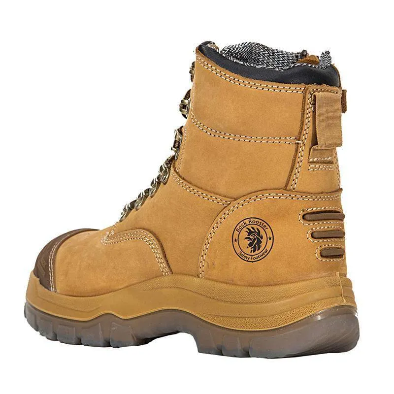 ROCKROOSTER SAFETY BOOTS KIMBERLY ZIP SIDE NUBUCK LEATHER PU/TPU SOLE Size 11-(46)