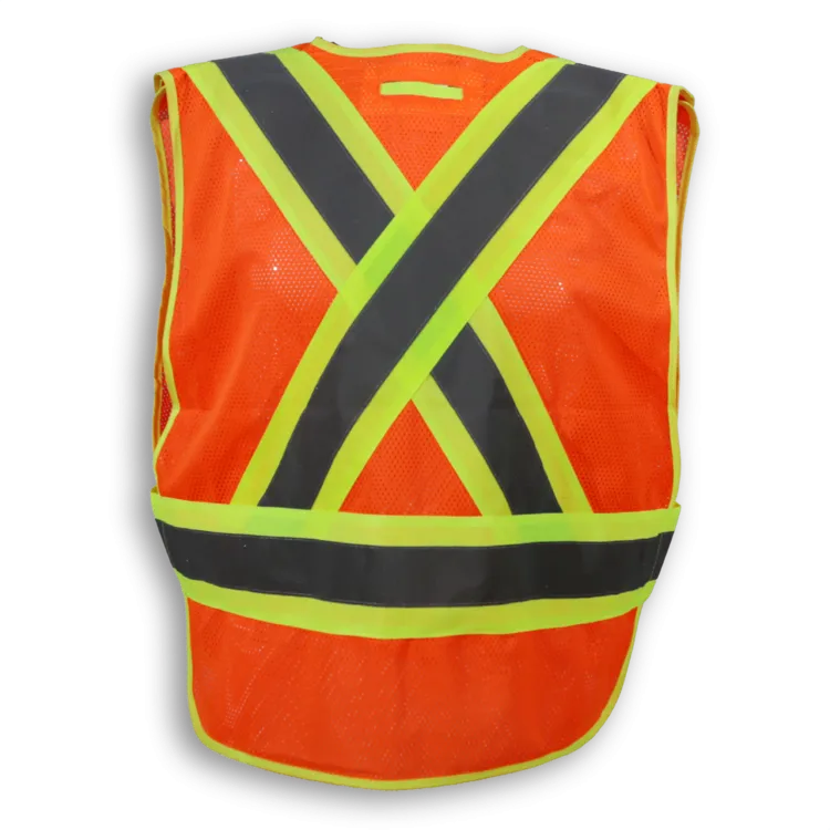Safety Vest - Big K Orange 100% Polyester Soft Mesh Safety Vest BK101ORG