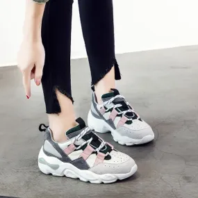Women's Round Color Block Sneaker Shoes